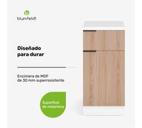 Blumfeldt WoodVista cajonera | Encimera de MDF robusta | Bisagras de cierre suave | Mangos de aluminio
