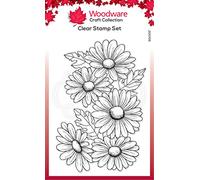 Woodware Clear Stamp Set-Five Daisies Jane Gill-Juego de Sellos mágicos Transparentes (5 Margaritas), 4 x 6 inches