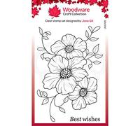 Woodware Sello Transparente Singles Petal Trio - Estampadora Fotopolímero Transparente para Hacer Lettering, Scrapbooking, Diario y Manualidades, Se Adhiere a Bloques de Acrílico