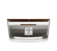 WoodWick Ellipse Trilogy Vela perfumada con mecha crepitante | Warm Woods| Tiempo de combustión: hasta 50 horas | Regalo ideal para mujer
