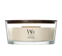WoodWick Vela Perfumada Elipse Patchouli Crème – Mecha crepitante, 454 g, beige, hasta 50 horas