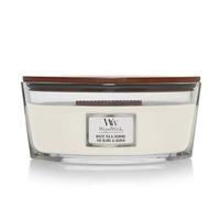 WoodWick Ellipse Vela perfumada | Té blanco y jazmín | con mecha crepitante | Tiempo de combustión: hasta 50 horas