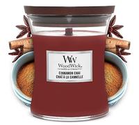 WoodWick Hourglass Vela Aromática en Tarro Mediano, Rojo (Cinnamon Chai), 275g