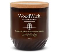 WoodWick Renew - Vela perfumada con mecha agrietada, vela mediana de hoja de tomate y albahaca, mezcla de cera de soja y coco a base de plantas, fabricada con materiales reciclados, regalo perfecto