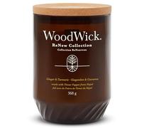 WoodWick Renew - Vela perfumada con mecha crujiente, vela grande de jengibre y cúrcuma, mezcla de cera de soja y coco a base de plantas, fabricada con materiales reciclados
