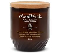 WoodWick ReNew Vela perfumada mecha crepitante | Vela mediana de jengibre y cúrcuma | Mezcla de cera de soja y coco de origen vegetal | Materiales reciclados | para mujeres