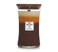 WoodWick Trilogy Vela Perfumada con Mecha Crepitante | Café Sweets | Vela Grande en Forma de Reloj de Arena | Velas de Larga Duración: Hasta 130 Horas | Regalo ideal para Mujer