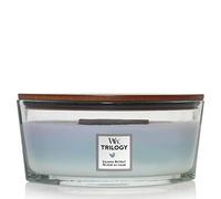 WoodWick Trilogy vela perfumada en forma de elipse con llama Hearthwick, Retiro de paz