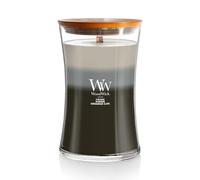 WoodWick Trilogy vela perfumada grande en forma de reloj de arena con Pluswick Innovation | Maderas cálidas