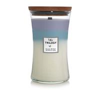 WoodWick Trilogy vela perfumada grande en forma de reloj de arena con Pluswick Innovation | Retiro de paz