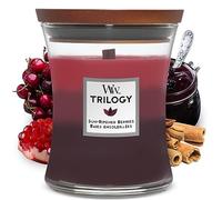 Vela aromática WoodWick Trilogy Sun Ripened Berries con mecha de madera 275 g