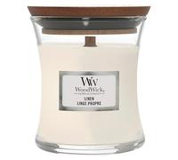 Vela perfumada WoodWick Linen con mecha de madera 85 g
