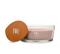 WoodWick Vela Perfumada Elipse Patchouli Crème – Mecha crepitante, 454 g, beige, hasta 50 horas