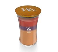 WoodWick Vela grande con forma de reloj de arena, cosecha otoñal, cera de mezcla de soja premium, mecha de madera Pluswick Innovation, fabricada en Estados Unidos
