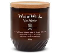 WoodWick Vela Mediana de Flor de Cerezo y Vainilla, Mecha Agrietada, Cera de Soja y Coco a Base de Plantas, Reciclado y Reciclable