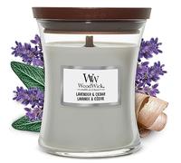 WoodWick | Vela mediana | Lavanda y cedro | Gran regalo para mujeres