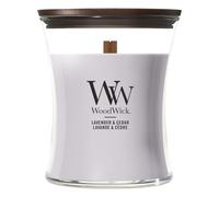 WoodWick – Vela mediana Lavanda y cedro – Gran regalo para mujeres
