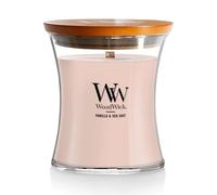 Vela aromática WoodWick Vanilla & Sea Salt con mecha de madera 275 g