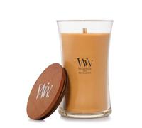 WoodWick Vela Perfumada con Mecha Crepitante | Vela Grande en Forma de Reloj de Arena Golden Bourbon | Velas de Larga Duración: Hasta 130 Horas | Regalos Perfectos para Mujeres