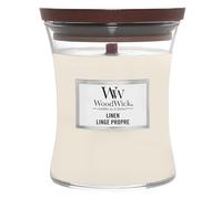 WoodWick Vela perfumada con mecha crepitante | Vela Mediana Linen | Hasta 20 horas de tiempo de combustión | Regalo ideal para mujer