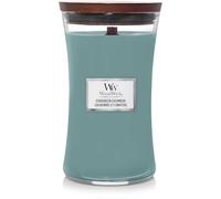 WoodWick Vela perfumada grande con mecha crujiente | Cachemira Evergreen | Hasta 130 horas de tiempo de combustión