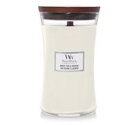 WoodWick Vela perfumada hourglass grande | Té blanco y jazmín | con mecha crepitante | Tiempo de combustión: hasta 130 horas