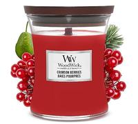 WoodWick Vela perfumada hourglass mediana | Bayas carmesí | Con mecha crepitante | Tiempo de combustión: hasta 60 horas