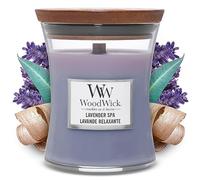 WoodWick Vela perfumada hourglass mediana | Lavender Spa | con mecha crepitante | Tiempo de combustión: hasta 60 horas