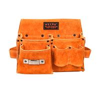 Woodworker - Bolsa de herramientas práctica de piel de vaca, bolsa de almacenamiento multifunción para herramientas de reparación