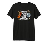 Woodworker Made with Love and Sawdust Carpenter Camiseta Premium