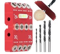 Woodworking Drill Jig, Multi-Angle Punch Tool, Straight Hole Alignment Tool, Drilling Aid for Deck Railing, Handrail Installation, Home Projects, Professional Use, 4.13x2.76x0.98 inches