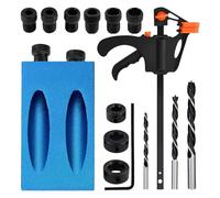 Woodworking Jig - 15 Degree Pocket Hole Drill Guide Locator, Inclined Angle Positioning Tool Carpentry Fixture Kit, Furniture Cabinet Project Screw Joinery System Precision Drilling Alignment Device