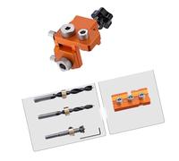 Woodworking - Juego de plantillas de tacos 3 en 1, localizador de tacos de madera ajustable, de aluminio, agujero de bolsillo, guía de taladro para madera