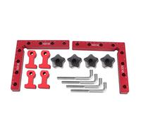 Woodworking Right Angle Clips 90 grados | 4 tamaños, 9 - 40 mm, aleación de aluminio | L Shape Fixing Clamps for Gabinets/Frames/Welding | Carpenter Tools with Ruler (140 x 140 mm)