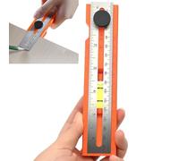 Woodworking Ruler - Measuring Gauge Tool, Rotatable Head Precision Ruler, Non-Slip Grip Accessory, Durable Construction Layout Aid, Accurate Positioning Instrument, Multi-Angle Measurement Device | Ve