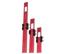 Woodworking Ruler Set - 3 Piece Aluminum Alloy Measuring Tools | Adjustable Slide Stop Precision Layout Ruler for Carpentry, Machinist, Engineering, Construction or Cutting Saw Level