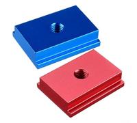Woodworking T Track Slider para sierra ingletadora, mesa de enrutador, aleación de aluminio, diseño compacto con rosca M6 M8, paquete de 2 unidades rojo y azul para taladro de mesa, fresado de banco