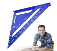 Woodworking Triangle Ruler, Carpenter Layout Square, Aluminum Alloy Measuring Tool, Precision Angle Marking Guide, Metric Layout Frame, 7.28 x 7.28 x 0.87 Inches, for Woodworkers Home Improvement