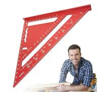 Woodworking Triangle Ruler, Carpenter Layout Square, Aluminum Alloy Measuring Tool, Precision Angle Marking Guide, Metric Layout Frame, 7.28 x 7.28 x 0.87 Inches, for Woodworkers Home Improvement