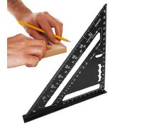 Woodworking Triangle Ruler, Carpenter Layout Square, Aluminum Alloy Measuring Tool, Precision Angle Marking Guide, Metric Layout Frame, 7.28 x 7.28 x 0.87 Inches, for Woodworkers Home Improvement