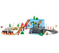 Woody Juego de Tren Juguetes en Caja - Tren de Madera y plástico