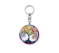 Woody Pals Llavero de Madera con Símbolos de Buena Suerte, Protección y Energía Positiva, Llavero acabado Artesanal Charms & Symbols para Llaves, Mochila, Bolso o Regalo (Árbol de la Vida)