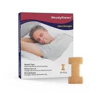 WoodyKnows Cinta bucal │ Tiras bucales antirronquidos │ Desarrollo de una mejor solución para los ronquidos (modelo 2024 Cinta bucal 24 piezas)