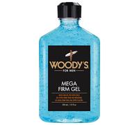 Woody's Mega Firma Hair Lyling Gel para hombres sin alcohol crea cuerpo y brillo con fuerte gel de cabello -12 fl oz 1 pc