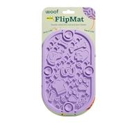 WOOF FlipMat Mini - Tapete para lamer perros pequeños y viajes, tapete de alimentación lenta con diseño antideslizante de doble cara, silicona sin BPA, tapete para lamer, juguetes interactivos para