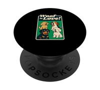 Woof is Love Funny Dog Lover Retro Style Graphic Vintage PopSockets PopGrip Adhesivo