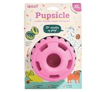 WOOF Party Pupsicle - Juguetes interactivos de larga duración para el aburrimiento - Diseño de bajo desorden - Regalos de cumpleaños para perros - Juguetes para perros XL - Fiesta rosa