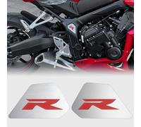 WOOGA Relleno chasis de la carrocería de la Motocicleta fit for Ho&n&da CBR 650R CB650R 19-25 Embellecedores de la Cubierta del Panel Lateral Marco Decoración de Acero Inoxidable EmblemaType R (Rojo)