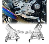 WOOGA Reposapiés traseros ajustables para Ka&wa&sa&ki Z900RS Z 900RS Z 900 RS SE Cafe ABS 2018 2019 2020 2021 2022 2023 2024 2025 Reposapiés para motocicleta (Plata)