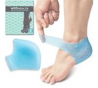WOOHEALTH Protector de Talón en Gel, 2 Pares Taloneras Silicona Fascitis Plantar, Almohadillas Anti Ampollas para Botas, Protector Talon para Aliviar Talones Dolor Seco Agrietado (Azul)
